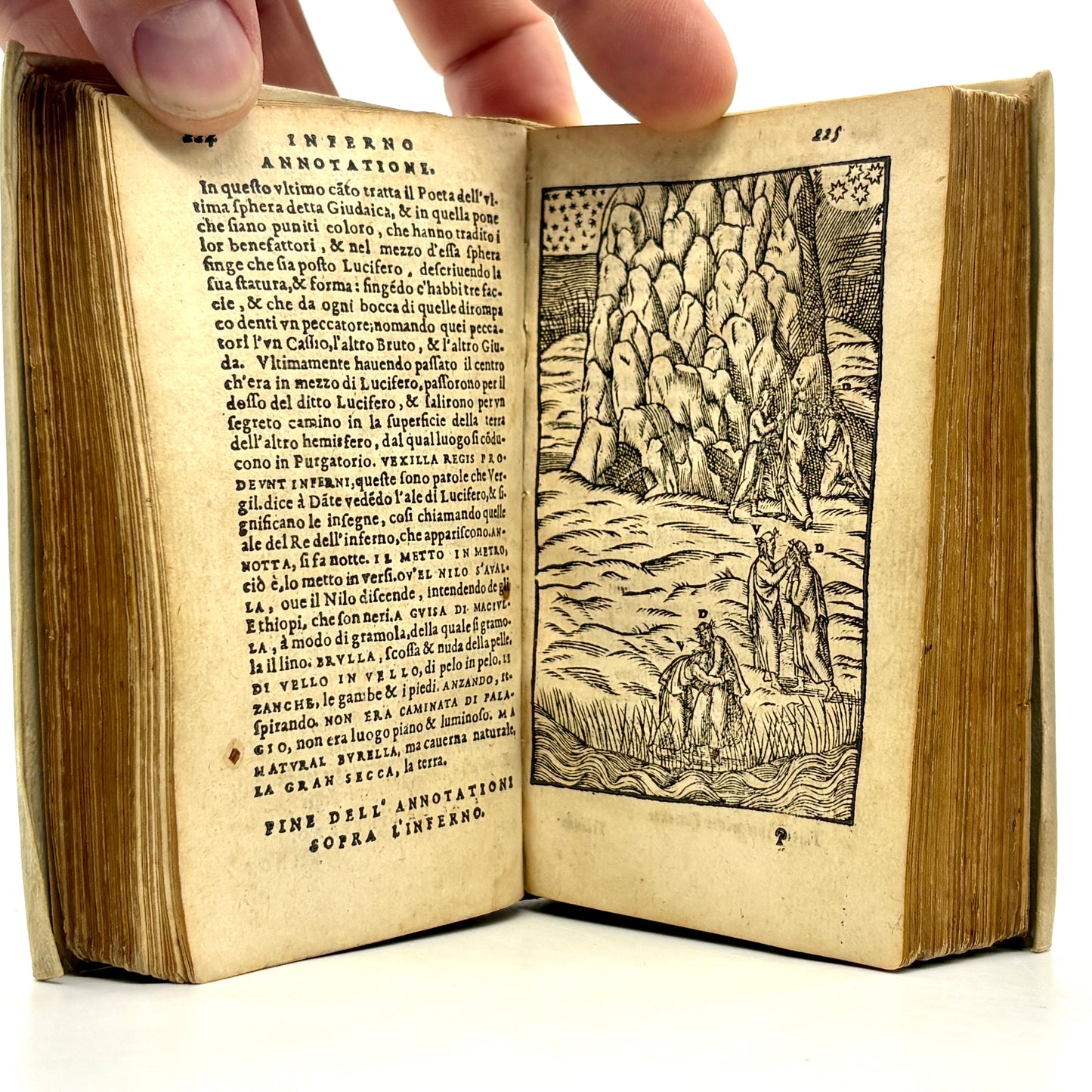 DANTE, Alighieri "Dante con nuove, et utili ispositioni" [Guglielmo Rouillio, 1575] Divine Comedy