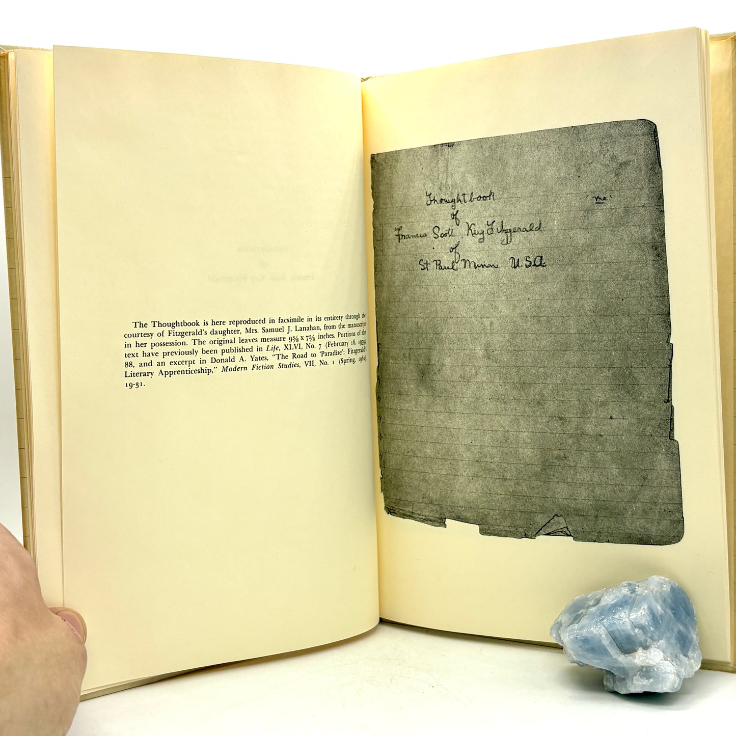 “Thoughtbook of Francis Scott Key Fitzgerald” [Princeton University Library, 1965]