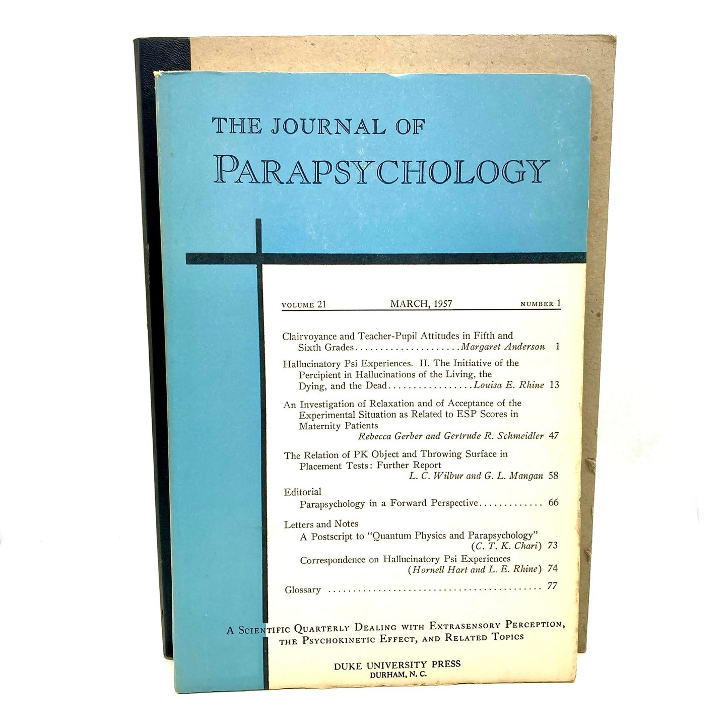 "The Journal of Parapsychology" [Duke University Press, 1957-67] 43 Issues