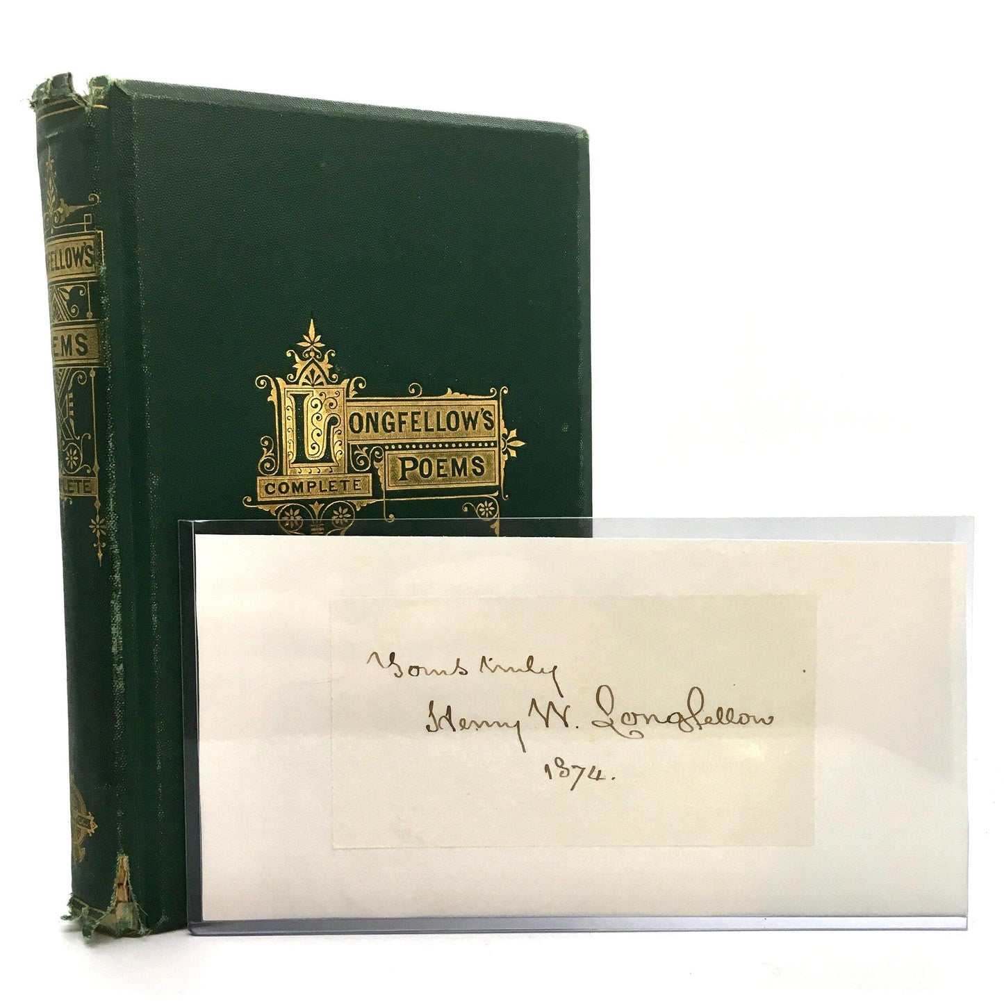 LONGFELLOW, Henry Wadsworth "The Poetical Works" [James R. Osgood, 1874] (Signed) - Buzz Bookstore