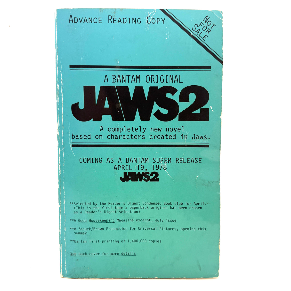 Searls, Hank “Jaws 2” [Bantam Books, 1978] Advance Reading Copy
